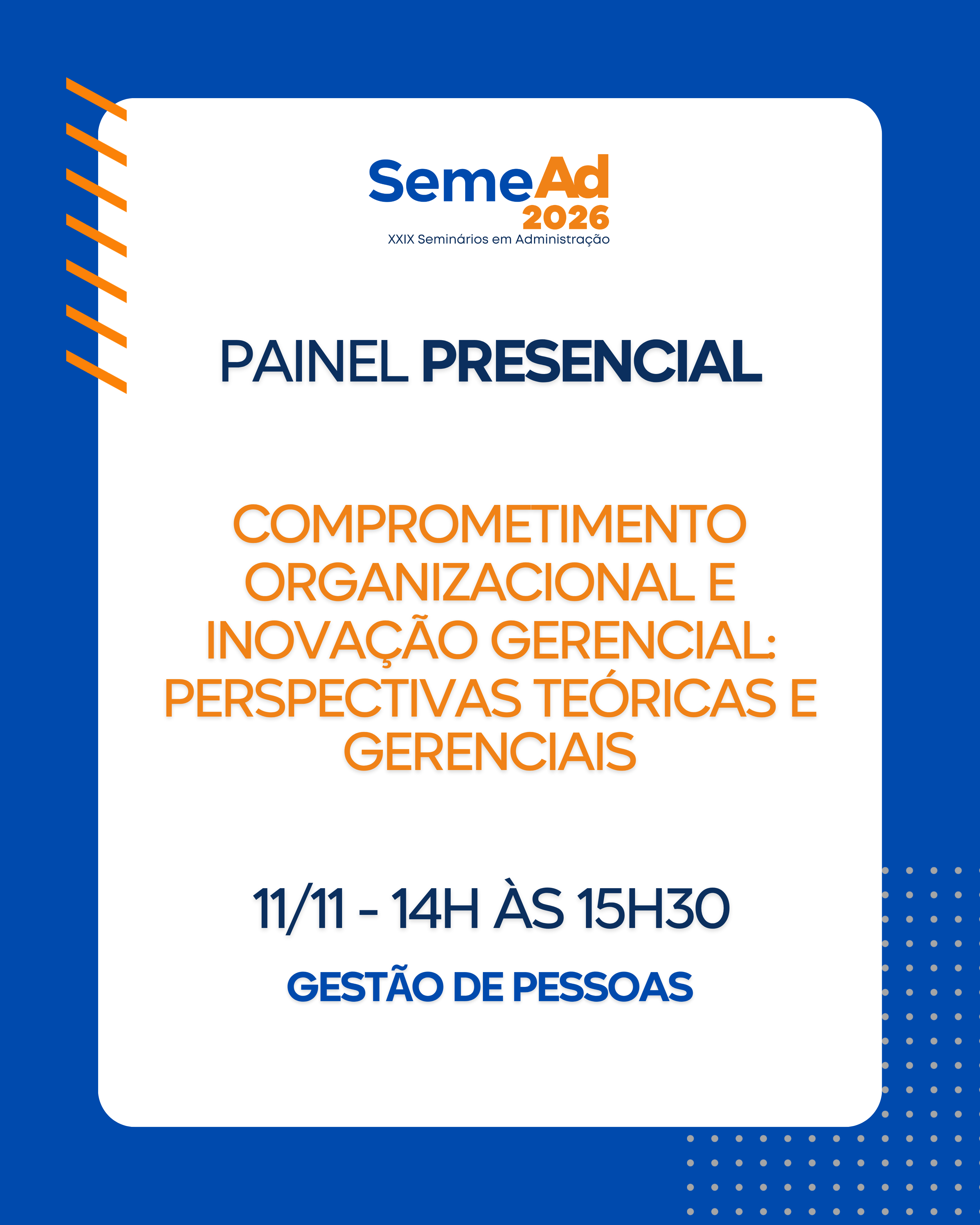 Pesquisadores do ConGeVi têm painel aprovado nos Seminários de Administração da USP, edição 2026, em São Paulo